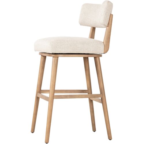 Theodora Linen Swivel Bar Stool 4 Theodora Linen Swivel Bar Stool