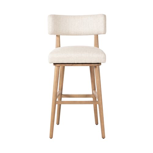 Theodora Linen Swivel Bar Stool 5 Theodora Linen Swivel Bar Stool