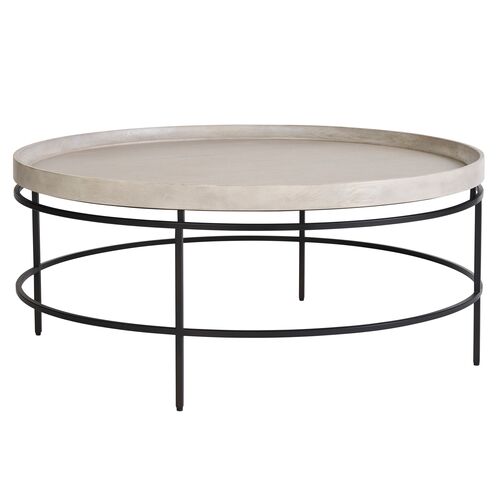 Kyna Round Tray Top Cocktail Table, Rolling Fog 1 Kyna Round Tray Top Cocktail Table, Rolling Fog