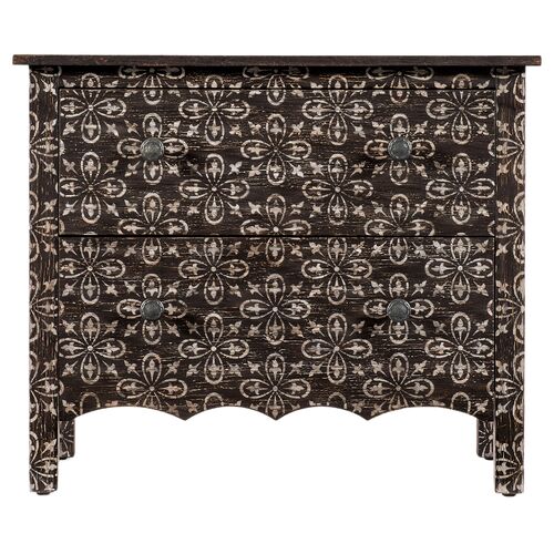Americana 2-Drawer Patterned Nightstand 2 Americana 2-Drawer Patterned Nightstand