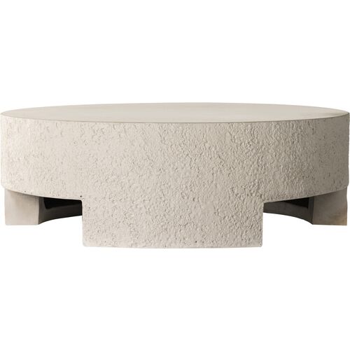 Celeste Outdoor Coffee Table, White Concrete