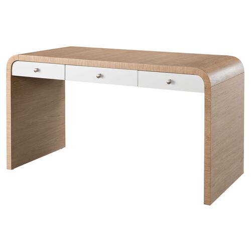 Avani Waterfall Desk, Natural/White 1 Avani Waterfall Desk, Natural/White