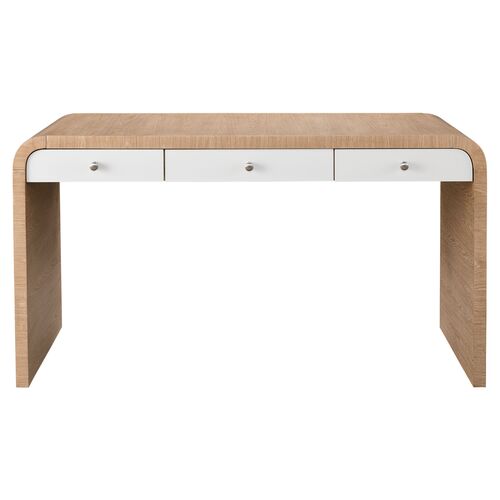 Avani Waterfall Desk, Natural/White 2 Avani Waterfall Desk, Natural/White