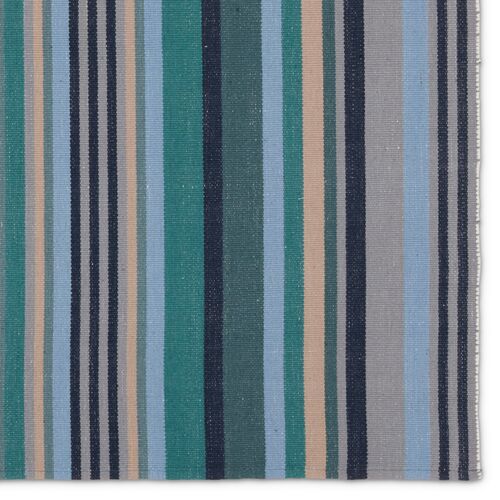 Vibe by Sergio Handmade Striped Teal/Blue Area Rug 4 Vibe by Sergio Handmade Striped Teal/Blue Area Rug