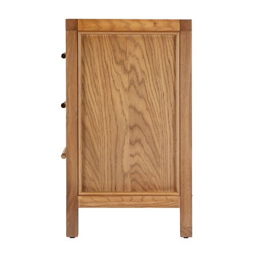 Rotan Cane 3-Drawer Nightstand, Natural 5 Rotan Cane 3-Drawer Nightstand, Natural