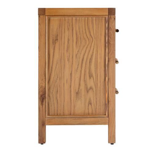 Rotan Cane 3-Drawer Nightstand, Natural 6 Rotan Cane 3-Drawer Nightstand, Natural
