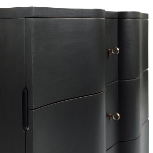 Cumberbund Bedroom Chest, Black 4 Cumberbund Bedroom Chest, Black