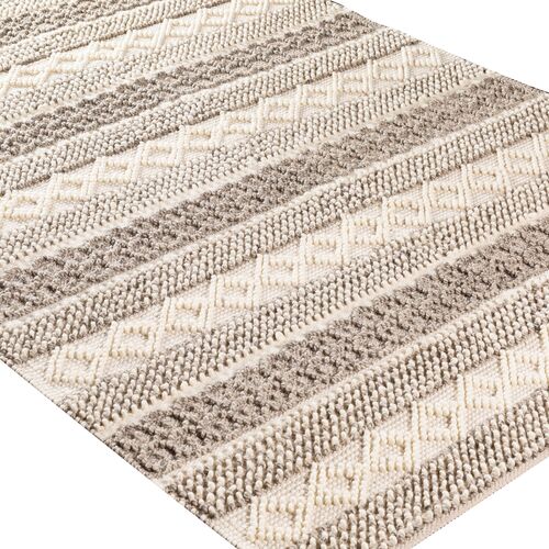 Selina Handwoven Rug, Cream/Charcoal 2 Selina Handwoven Rug, Cream/Charcoal