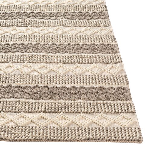 Selina Handwoven Rug, Cream/Charcoal 5 Selina Handwoven Rug, Cream/Charcoal
