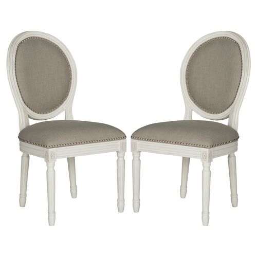 S/2 Haden Linen Side Chairs 1 S/2 Haden Linen Side Chairs