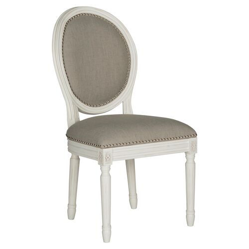 S/2 Haden Linen Side Chairs 3 S/2 Haden Linen Side Chairs