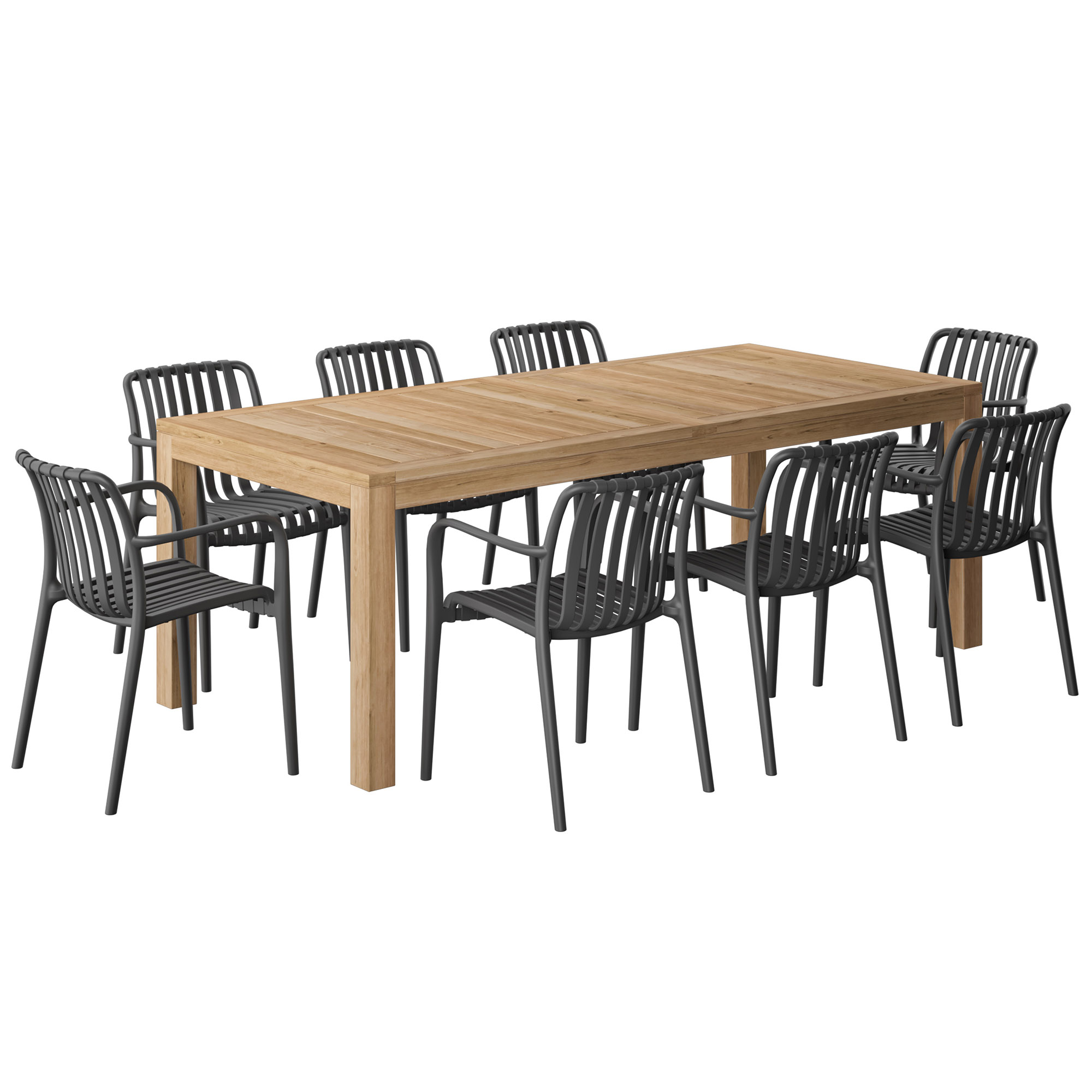 Lanai 9-Pc Outdoor Rectangular Teak Dining Set