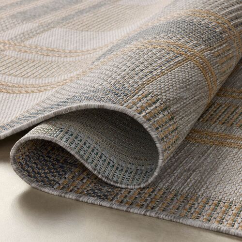 Landis Indoor/Outdoor Rug, Bone/Gold 3 Landis Indoor/Outdoor Rug, Bone/Gold