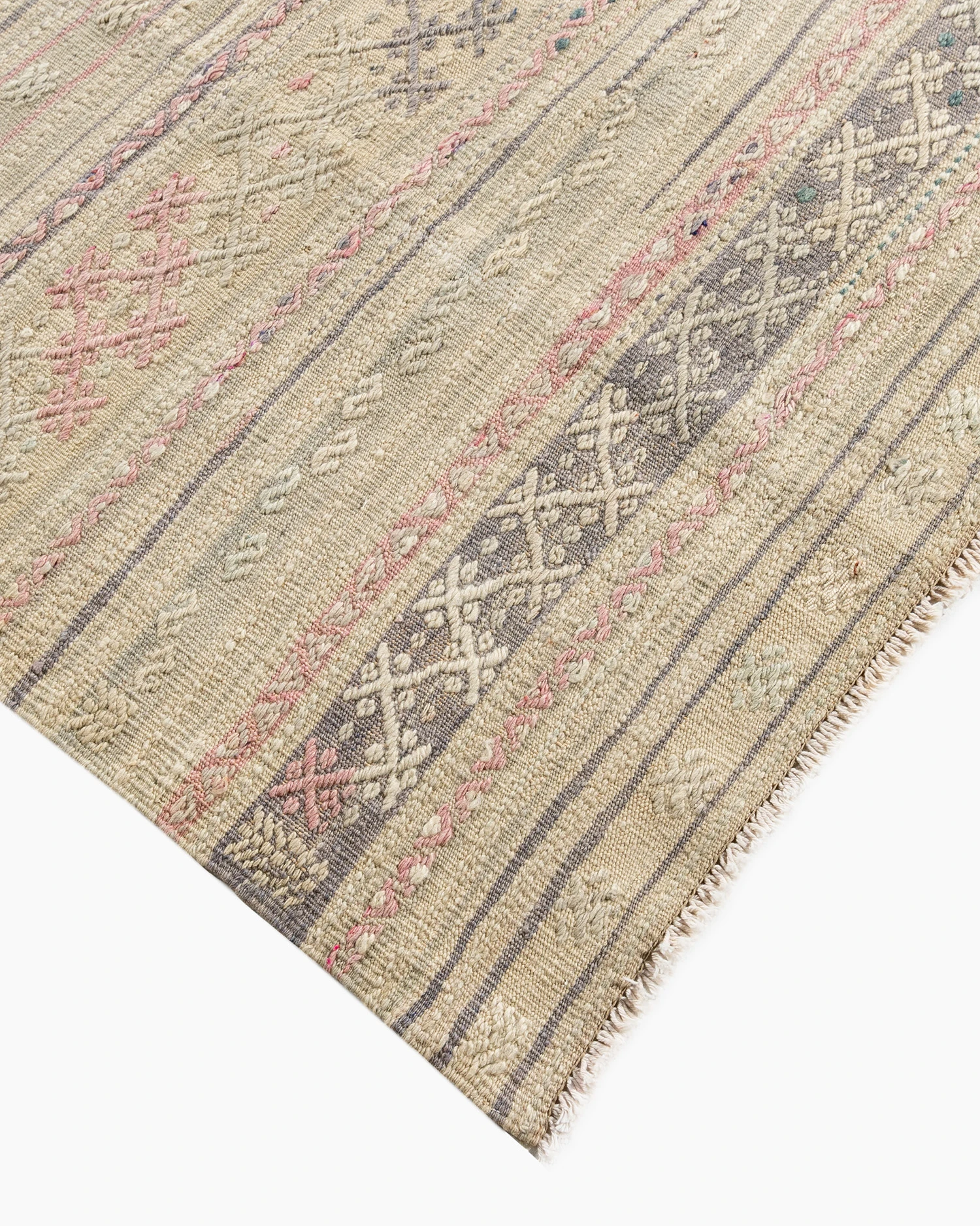 Khaki Turkish Jajim Flatweave 5'7 X 9'2 2 Khaki Turkish Jajim Flatweave 5'7 X 9'2