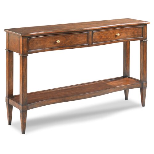 Serpentine Console, Hazelnut 1 Serpentine Console, Hazelnut