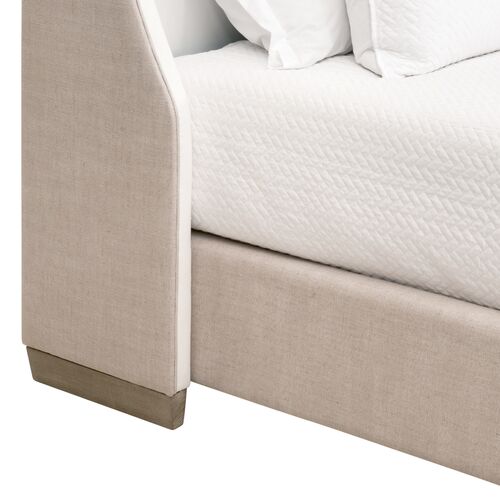 James 2-Tone Wingback Bed, Performance Linen 3 James 2-Tone Wingback Bed, Performance Linen