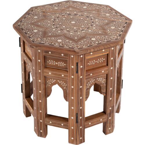Chloe Bone Inlay Side Table, Brown 1 Chloe Bone Inlay Side Table, Brown