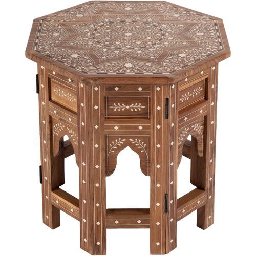 Chloe Bone Inlay Side Table, Brown 2 Chloe Bone Inlay Side Table, Brown