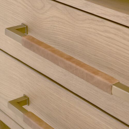 Aspen 2-Drawer Oak/Marble Nightstand with USB 5 Aspen 2-Drawer Oak/Marble Nightstand with USB