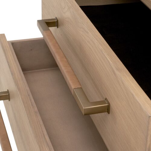 Aspen 2-Drawer Oak/Marble Nightstand with USB 6 Aspen 2-Drawer Oak/Marble Nightstand with USB