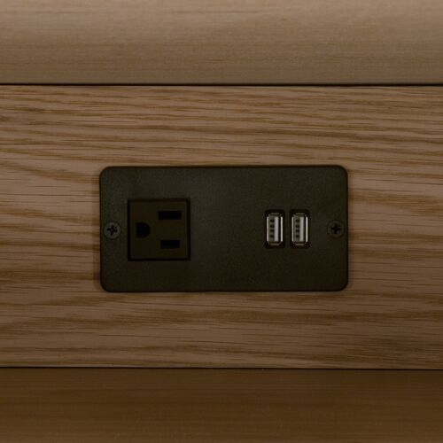 Aspen 2-Drawer Oak/Marble Nightstand with USB 8 Aspen 2-Drawer Oak/Marble Nightstand with USB