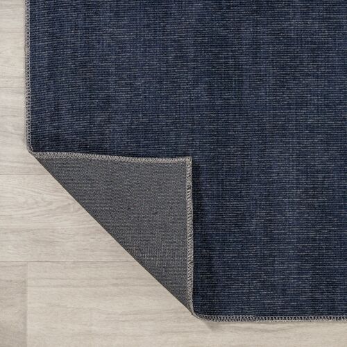 Lina Machine-Washable Rug, Navy/Gray 2 Lina Machine-Washable Rug, Navy/Gray