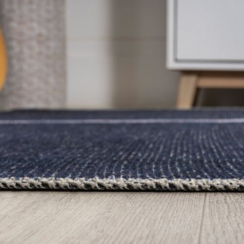 Lina Machine-Washable Rug, Navy/Gray 6 Lina Machine-Washable Rug, Navy/Gray