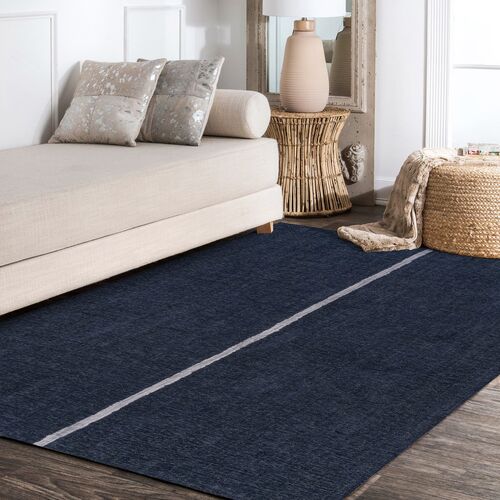 Lina Machine-Washable Rug, Navy/Gray 7 Lina Machine-Washable Rug, Navy/Gray