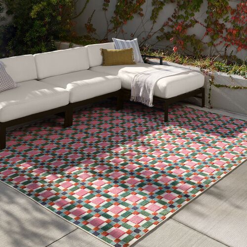 Lex Geometric Indoor/Outdoor Rug, Multi 4 Lex Geometric Indoor/Outdoor Rug, Multi