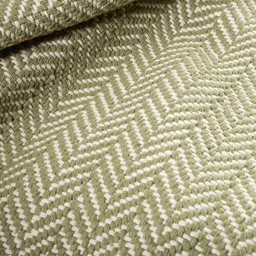 Herringbone Handwoven Cotton Rug, Sage 4 Herringbone Handwoven Cotton Rug, Sage