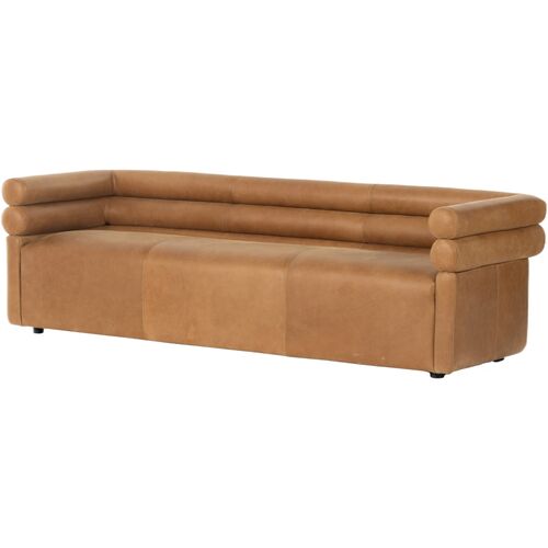 Ollie Leather Sofa, Cognac 1 Ollie Leather Sofa, Cognac