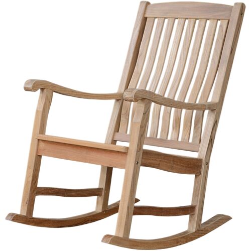 Valterra Outdoor Teak Rocking Chair, Natural 1 Valterra Outdoor Teak Rocking Chair, Natural