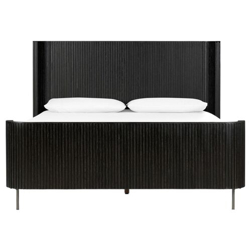 Fresno Fluted Bed, Distressed Black 4 Fresno Fluted Bed, Distressed Black