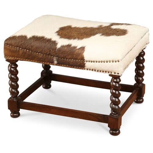 Ciei Cowhide Stool, Toffee/Cream 1 Ciei Cowhide Stool, Toffee/Cream