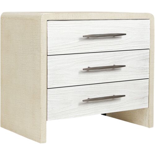 Cascade 3-Drawer Burlap Nightstand, Pebble Beach/Chalk 1 Cascade 3-Drawer Burlap Nightstand, Pebble Beach/Chalk