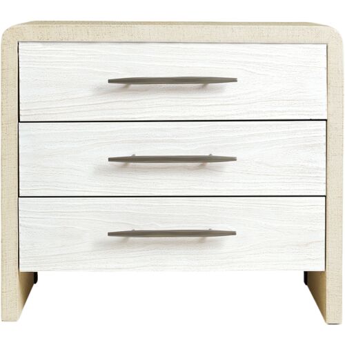 Cascade 3-Drawer Burlap Nightstand, Pebble Beach/Chalk 2 Cascade 3-Drawer Burlap Nightstand, Pebble Beach/Chalk