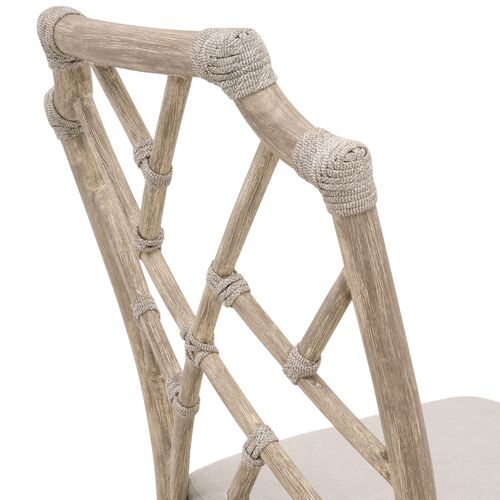 S/2 Kaeryn Mahogany/Rope Dining Chairs, Taupe 6 S/2 Kaeryn Mahogany/Rope Dining Chairs, Taupe