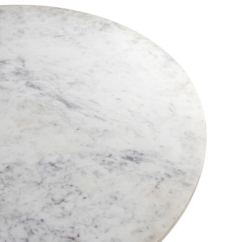 Lola 60" Round Dining Table, Light Blonde Oak/White Marble 3 Lola 60" Round Dining Table, Light Blonde Oak/White Marble