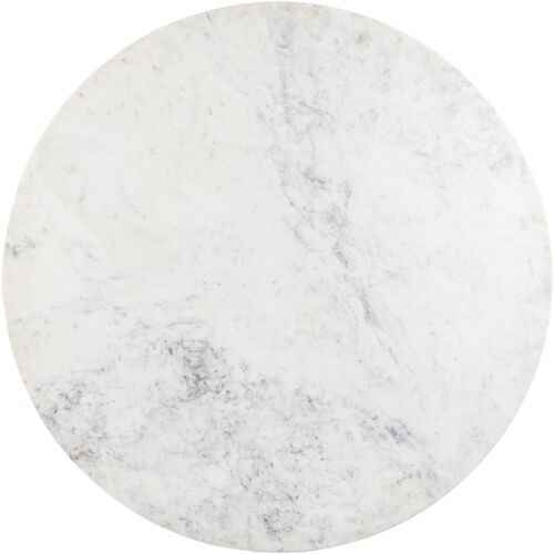 Lola 60" Round Dining Table, Light Blonde Oak/White Marble 4 Lola 60" Round Dining Table, Light Blonde Oak/White Marble