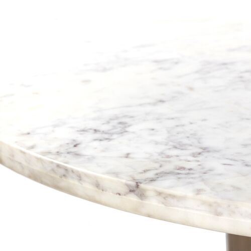 Lola 60" Round Dining Table, Light Blonde Oak/White Marble 7 Lola 60" Round Dining Table, Light Blonde Oak/White Marble