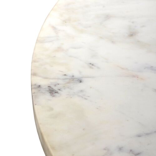 Lola 60" Round Dining Table, Light Blonde Oak/White Marble 8 Lola 60" Round Dining Table, Light Blonde Oak/White Marble