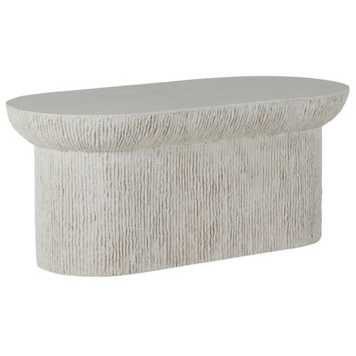 Brant Oval Outdoor Coffee Table, Cast Stone