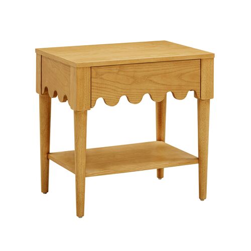 Riley Scallop Nightstand/Side Table, Natural Ash 1 Riley Scallop Nightstand/Side Table, Natural Ash