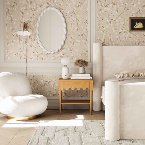 Riley Scallop Nightstand/Side Table, Natural Ash 2 Riley Scallop Nightstand/Side Table, Natural Ash