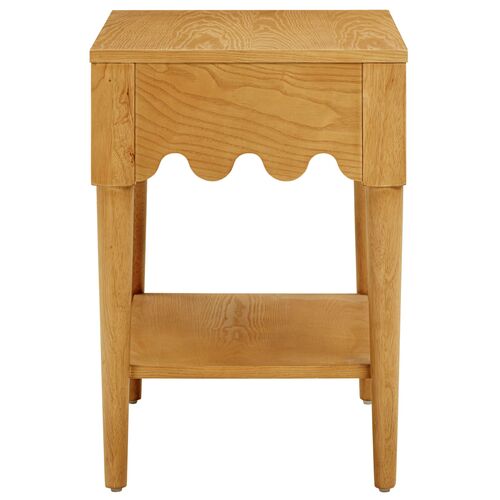 Riley Scallop Nightstand/Side Table, Natural Ash 4 Riley Scallop Nightstand/Side Table, Natural Ash