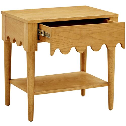 Riley Scallop Nightstand/Side Table, Natural Ash 5 Riley Scallop Nightstand/Side Table, Natural Ash