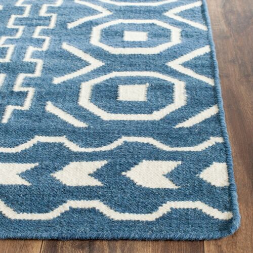 Adella Flat-Weave Rug, Blue 2 Adella Flat-Weave Rug, Blue