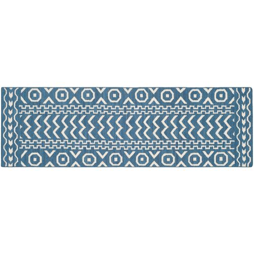 Adella Flat-Weave Rug, Blue 3 Adella Flat-Weave Rug, Blue