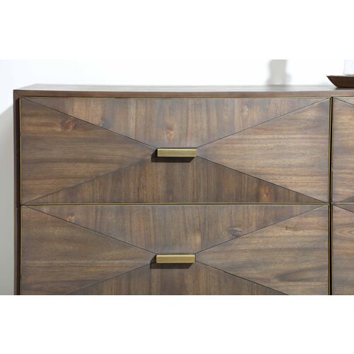 Flynn 6-Drawer Double Dresser, Burnished Brown/Gold 10 Flynn 6-Drawer Double Dresser, Burnished Brown/Gold