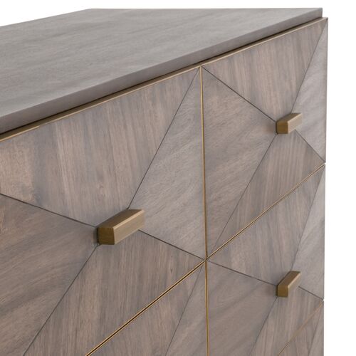 Flynn 6-Drawer Double Dresser, Burnished Brown/Gold 4 Flynn 6-Drawer Double Dresser, Burnished Brown/Gold